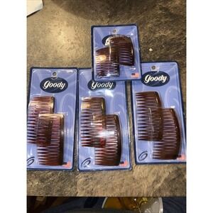 4 Packs Vintage 1999 Goody Kant-Slip Side Combs NIP Tortoise 3 (32849) 1 (16324)